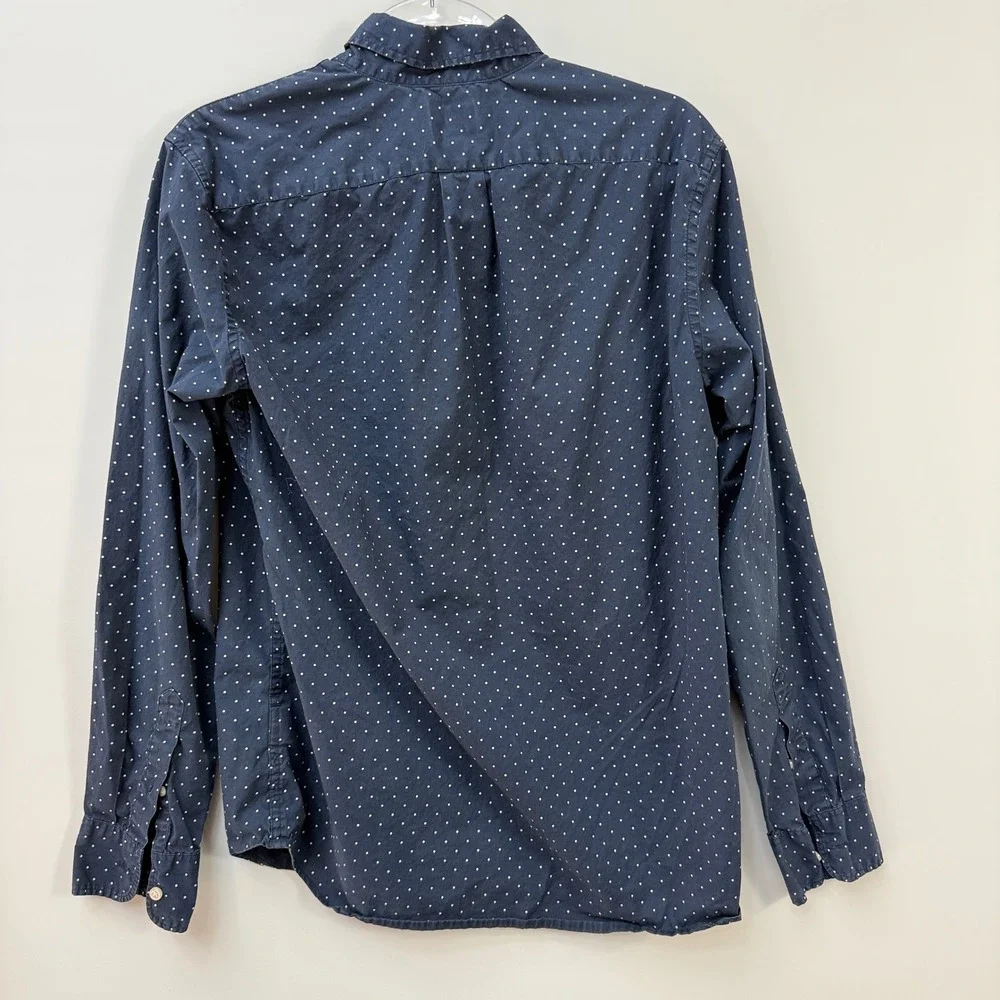 J. Crew Button Down Shirts Men Medium Navy‎ Blue Polka Dot & Floral Lot of 2